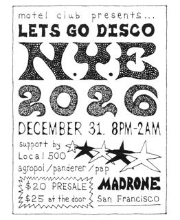 Motel Club Presents New Year'S Eve 2026 Let'S Go Disco