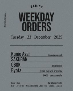 Weekday Orders