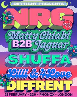 Nrg: Diffrent, Matty Chiabi B2B Jaguar, Shuffa, Lilli & 4Love