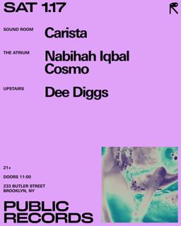 Carista + Dreams / Nabihah Iqbal + Cosmo / Dee Diggs
