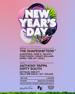 New Years Day (2 Stages) Feat The Shapeshifters + Dirty South + Anthony Pappa