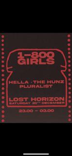 1-800 Girls W/ The Hunz, Pluralist & Hella