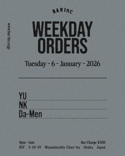 Weekday Orders