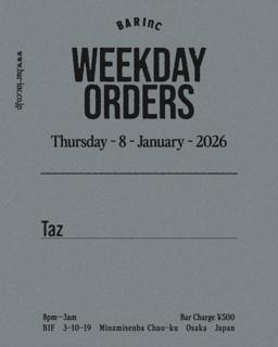 Weekday Orders