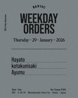 Weekday Orders