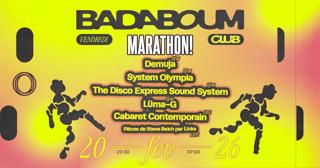 Club — Marathon! : Demuja, System Olympia, The Disco Express Soundystem, Lüma-G