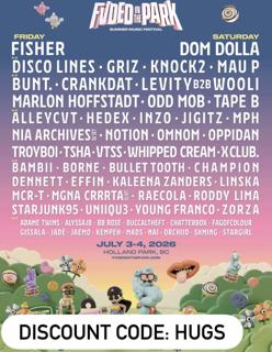Fvded In The Park 2026 Discount Code 'Hugs'